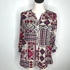 Westport Button Down Blouse Patterned Small
